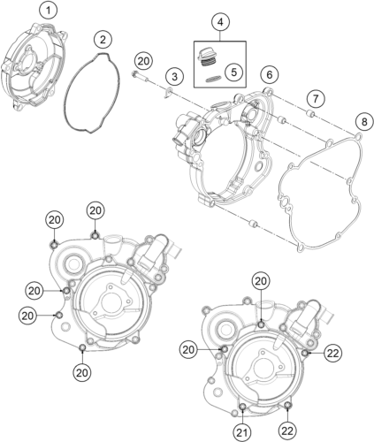 Sprängskiss: Clutch Cover – KTM 65 SX 2022