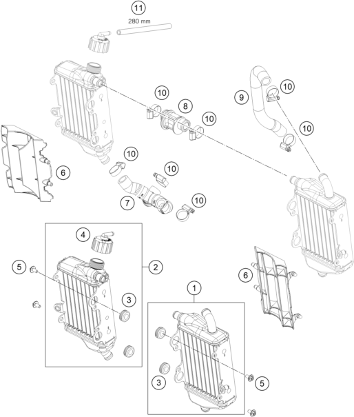 Sprängskiss: Cooling System – KTM 65 SX 2022