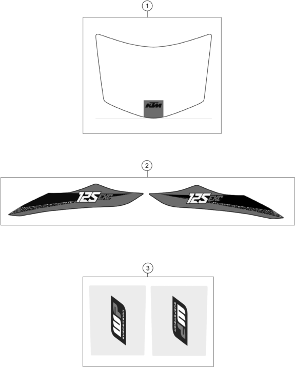Sprängskiss: Decal – KTM 125 EXC 2016