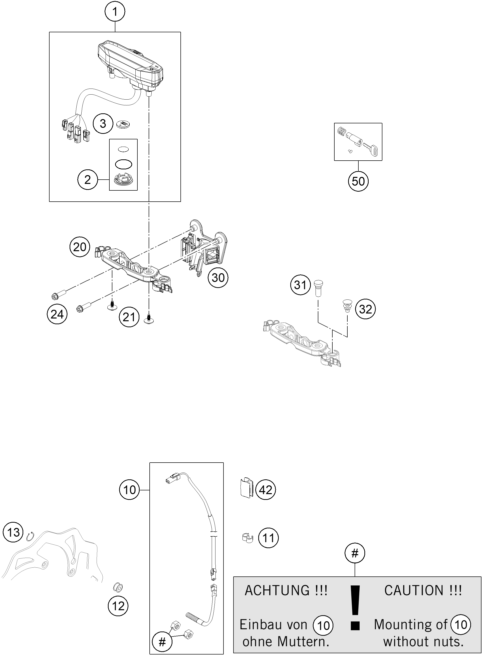 Sprängskiss: Instruments / Lock System – KTM 200 EXC 2016