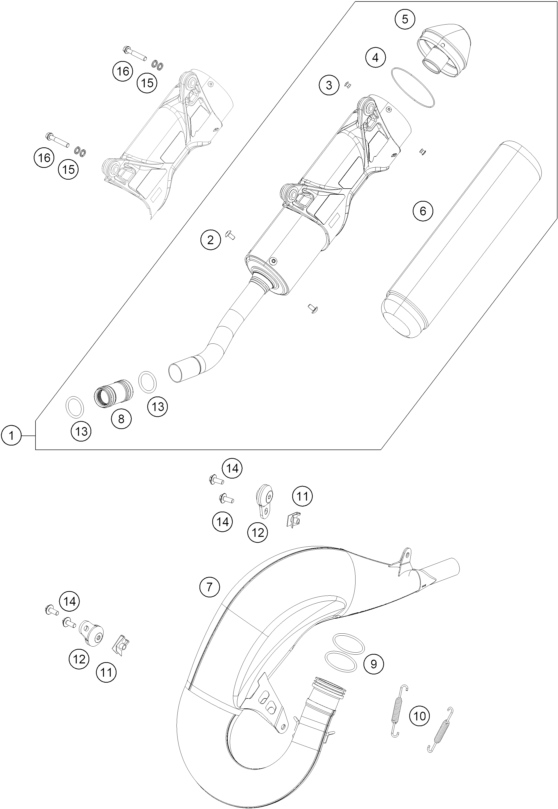 Sprängskiss: Exhaust System – KTM 150 SX 2018