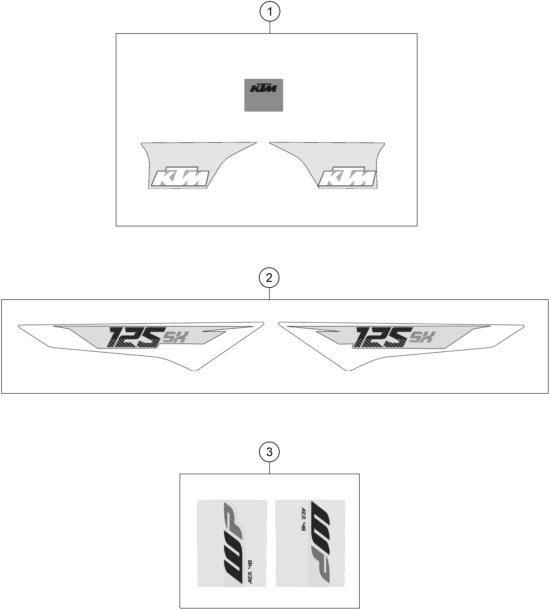Sprängskiss: Decal – KTM 125 SX 2016