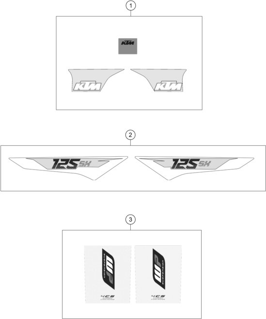 Sprängskiss: Decal – KTM 125 SX 2016