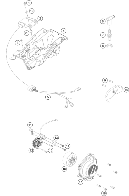 Sprängskiss: Ignition System – KTM 150 SX 2018