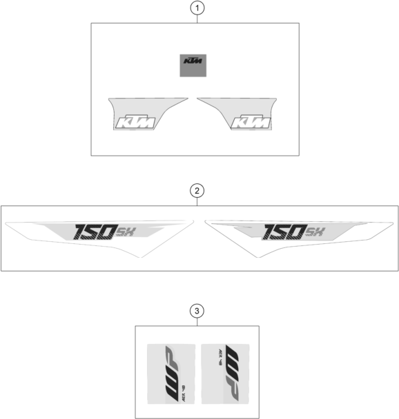 Sprängskiss: Decal – KTM 150 SX 2016