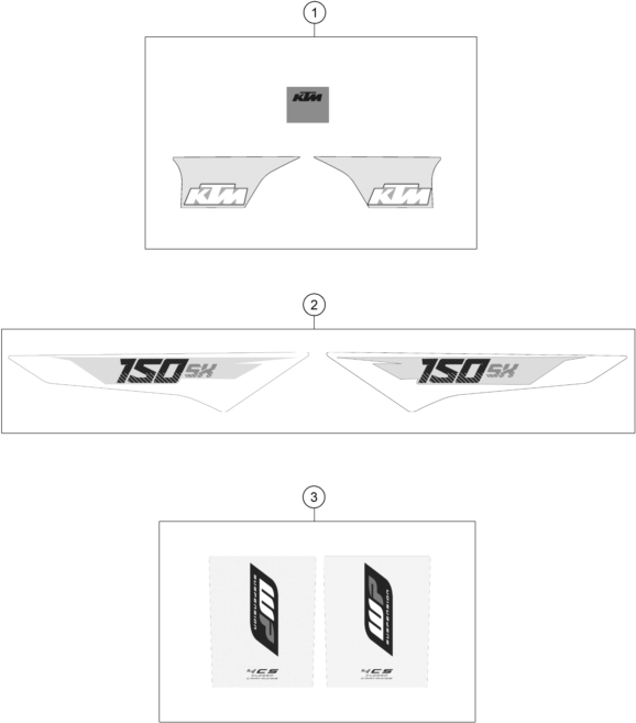 Sprängskiss: Decal – KTM 150 SX 2016