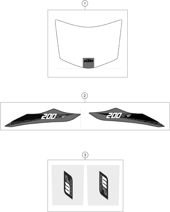 Sprängskiss: Decal – KTM 200 XC-W 2016