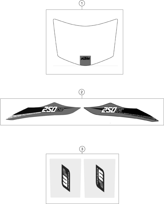 Sprängskiss: Decal – KTM 250 EXC 2016