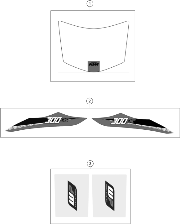 Sprängskiss: Decal – KTM 300 EXC 2016