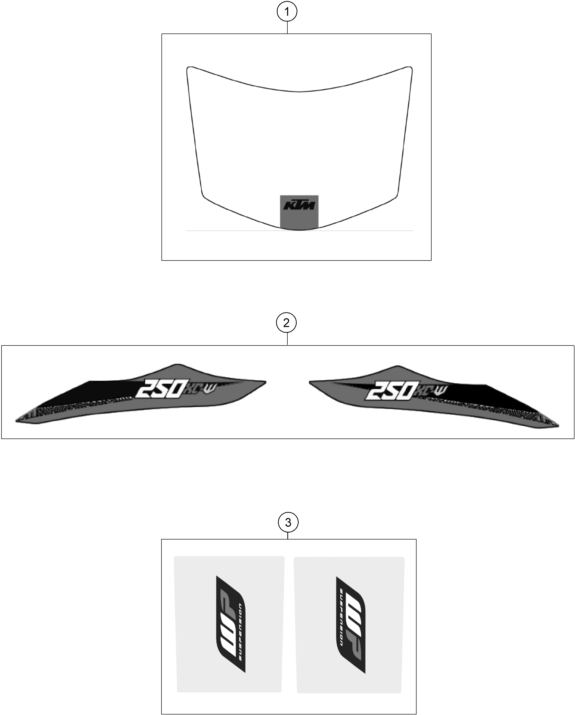 Sprängskiss: Decal – KTM 250 XC-W 2016