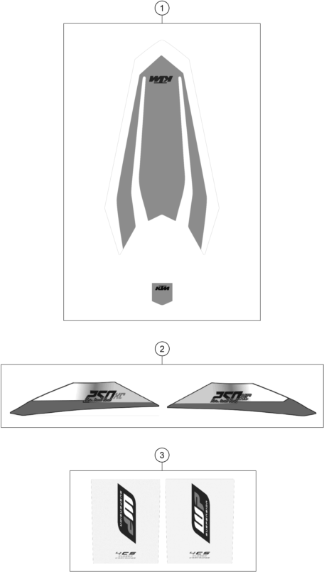 Sprängskiss: Decal – KTM 250 XC 2016