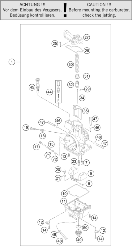 Sprängskiss: Carburetor – KTM 300 EXC CKD 2016