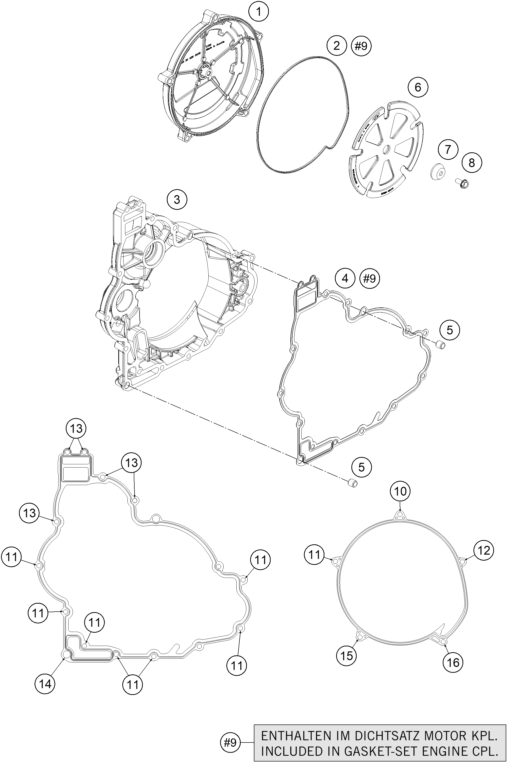 Sprängskiss: Clutch Cover – KTM 1190 ADV. ABS ORANGE WES. 2016