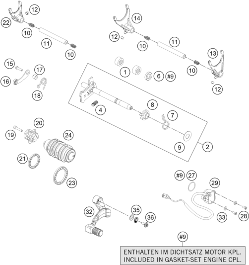 Sprängskiss: Shifting Mechanism – KTM 1190 ADV. ABS ORANGE WES. 2016