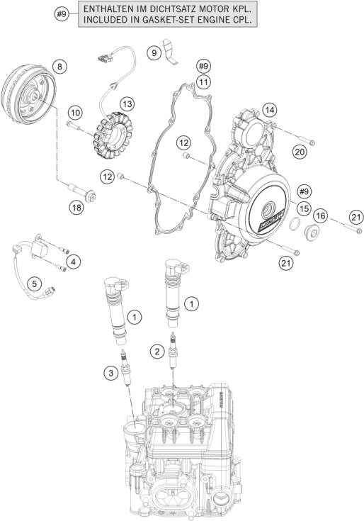 Sprängskiss: Ignition System – KTM 1190 ADV. ABS ORANGE WES. 2016