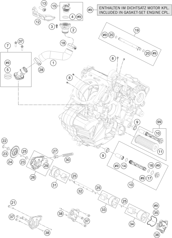 Sprängskiss: Lubricating System – KTM 1050 ADVENTURE ABS 2016