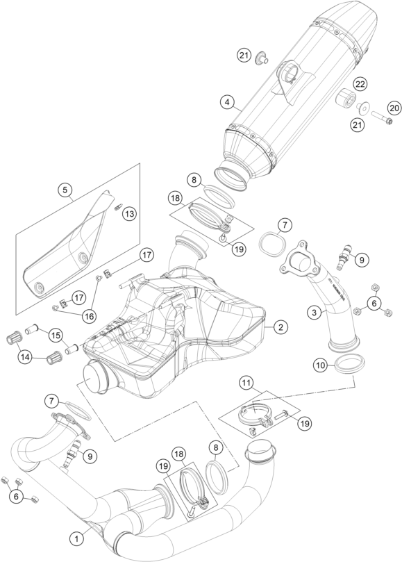 Sprängskiss: Exhaust System – KTM 1290 SUPERDUKE R S.E. ABS 16