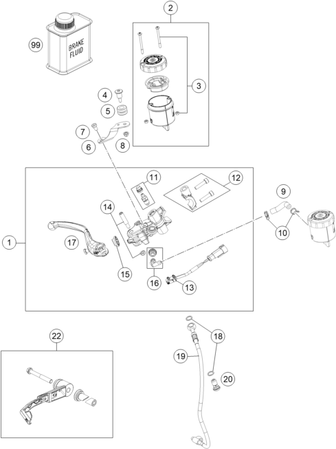 Sprängskiss: Front Brake Control – KTM 1290 SUPERDUKE R S.E. ABS 16