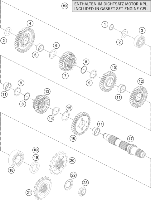 Sprängskiss: Transmission II - Countershaft – KTM 1290 SUPERDUKE R S.E. ABS 16