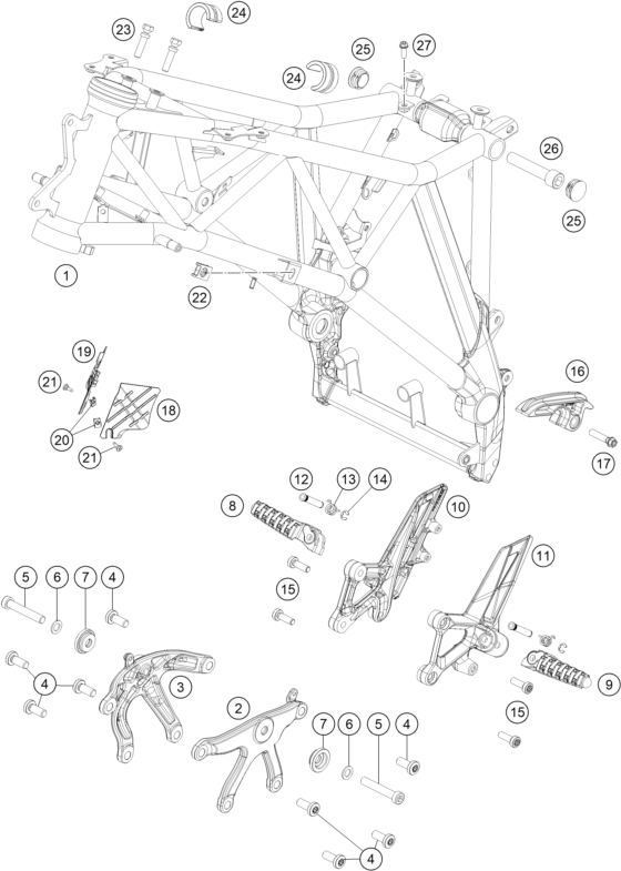 Sprängskiss: Frame – KTM 1290 SUPER DUKE GT OR. ABS 16
