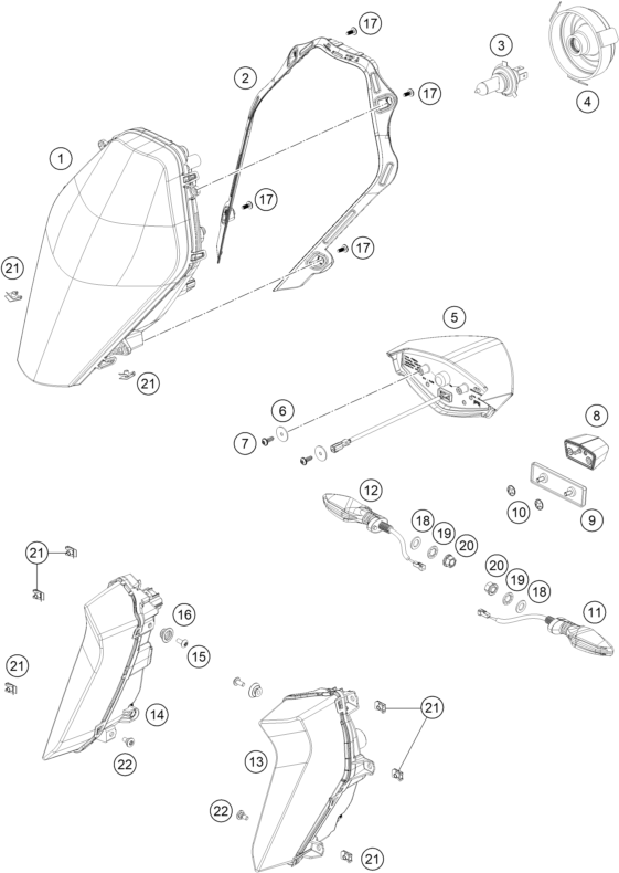 Sprängskiss: Lighting System – KTM 1290 SUPER DUKE GT OR. ABS 16