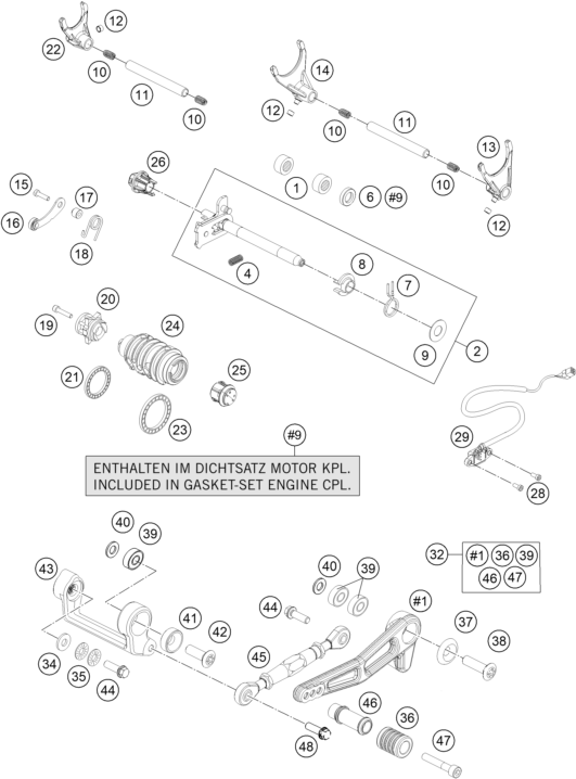 Sprängskiss: Shifting Mechanism – KTM 1290 SUPER DUKE GT OR. ABS 16