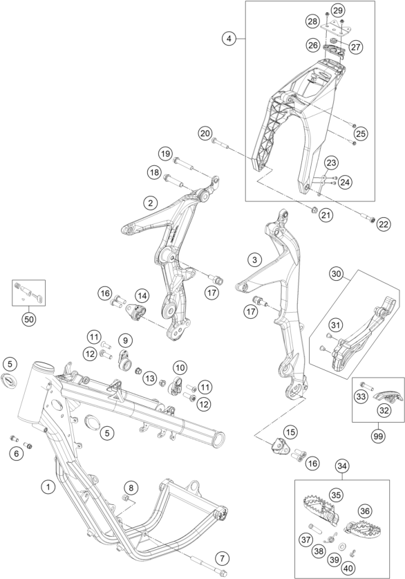 Sprängskiss: Frame – KTM FREERIDE 350 2017