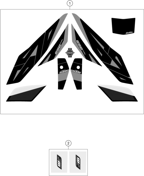 Sprängskiss: Decal – KTM 690 DUKE ORANGE ABS 2016