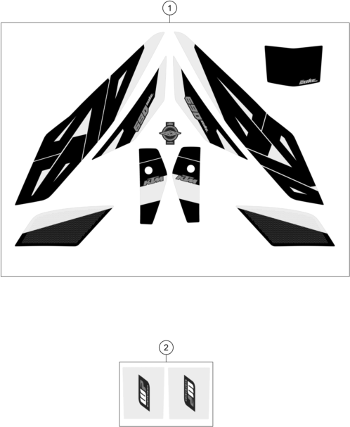 Sprängskiss: Decal – KTM 690 DUKE WHITE 2017