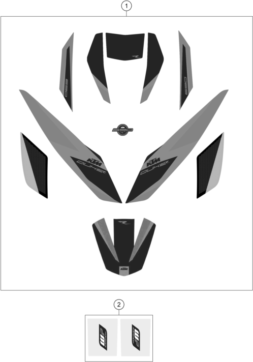 Sprängskiss: Decal – KTM 690 DUKE R ABS 2016
