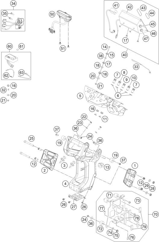 Sprängskiss: Instruments / Lock System – KTM 450 RALLY FACTORY REPLICA 2016