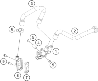 Sprängskiss: Secondary Air System Sas – KTM 690 DUKE ORANGE ABS 2016