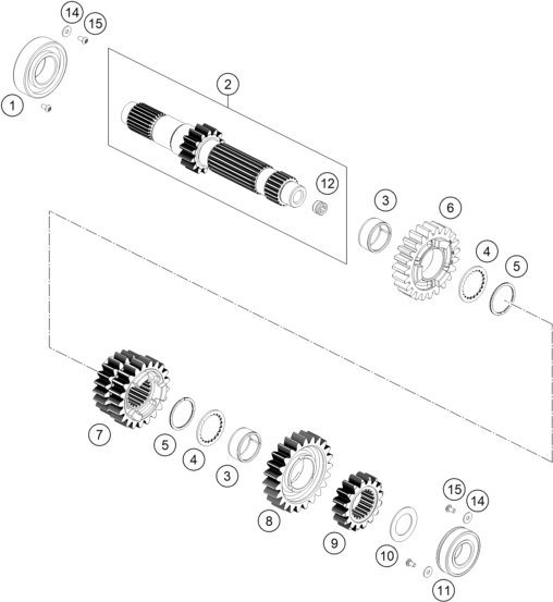 Sprängskiss: Transmission I - Main Shaft – KTM 690 Enduro R 2020