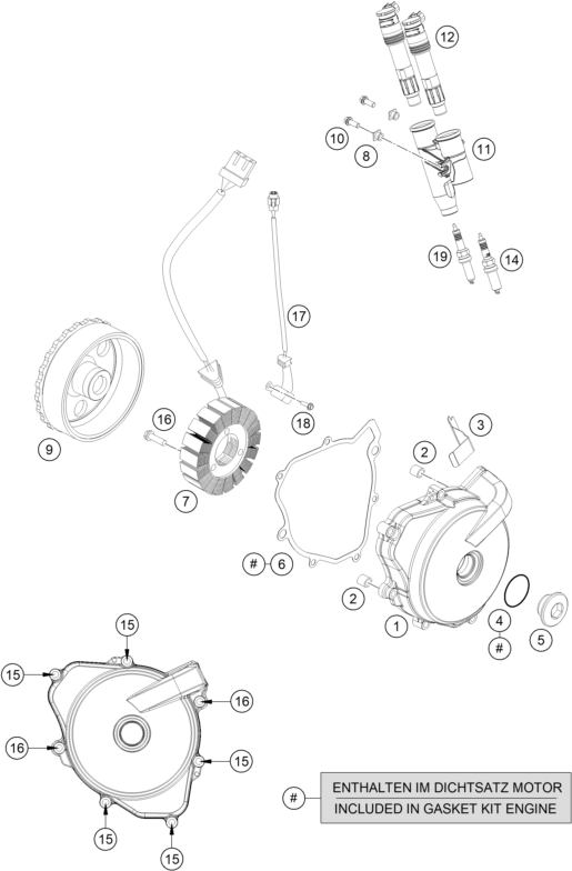 Sprängskiss: Ignition System – KTM 690 DUKE ORANGE ABS 2016