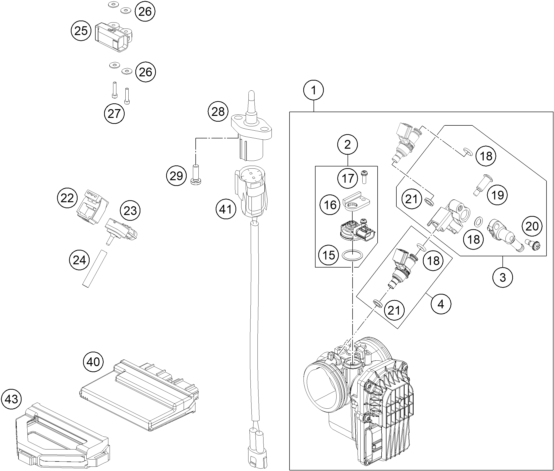 Sprängskiss: Throttle Body – KTM 690 DUKE ORANGE ABS 2016