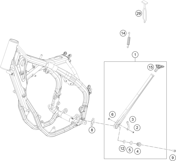 Sprängskiss: Side / Center Stand – KTM 300 XC 2018