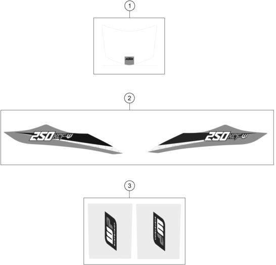 Sprängskiss: Decal – KTM 250 XCF-W 2016
