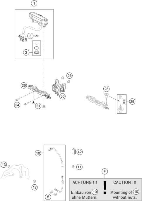 Sprängskiss: Instruments / Lock System – KTM 350 XCF-W 2016