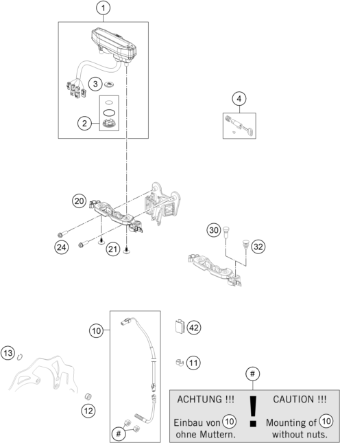 Sprängskiss: Instruments / Lock System – KTM 250 EXC-F 2016