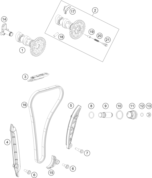 Sprängskiss: Timing Drive – KTM 350 XC-F 2016