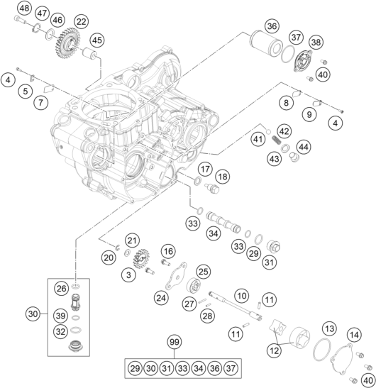 Sprängskiss: Lubricating System – KTM 450 EXC 2016