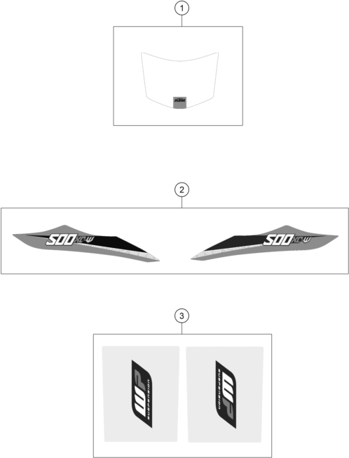 Sprängskiss: Decal – KTM 500 XC-W 2016