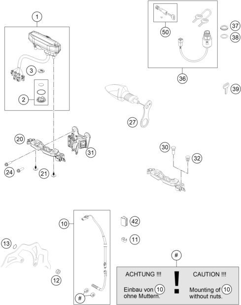 Sprängskiss: Instruments / Lock System – KTM 350 EXC-F 2016