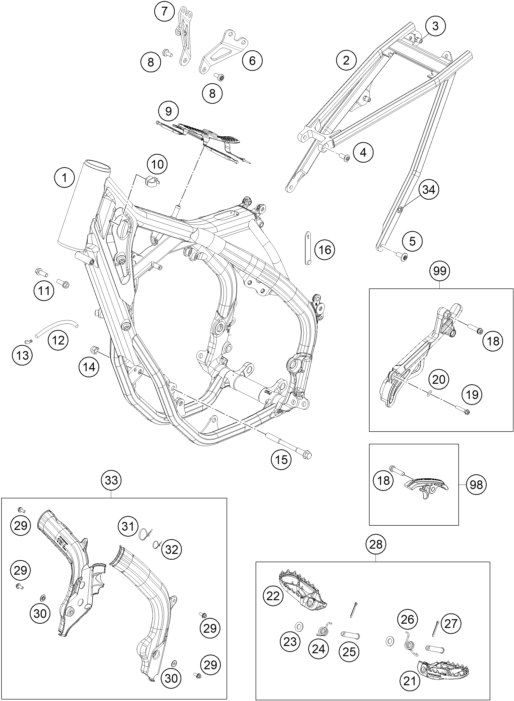 Sprängskiss: Frame – KTM 350 SX-F 2016
