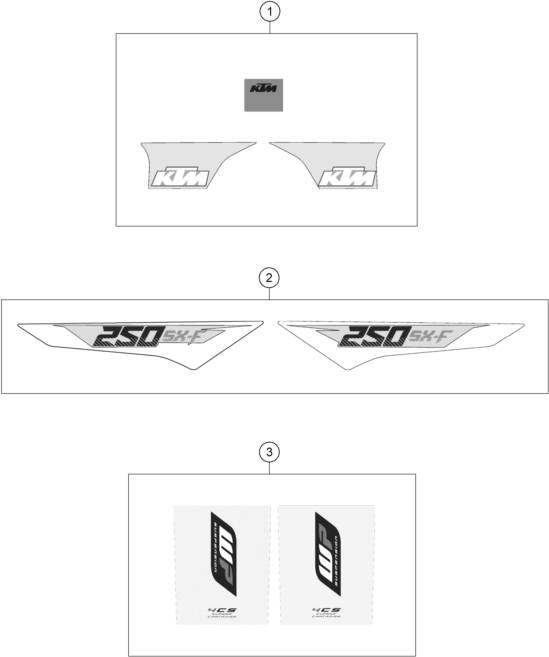 Sprängskiss: Decal – KTM 250 SX-F 2016