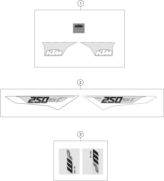 Sprängskiss: Decal – KTM 250 SX-F 2016