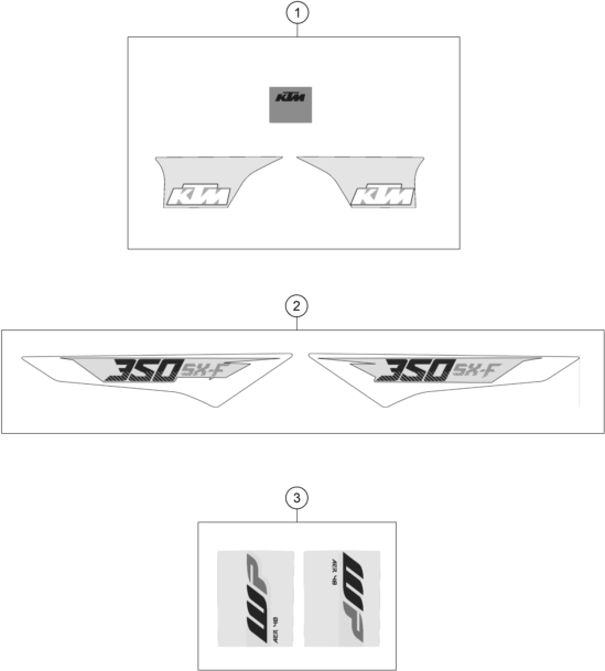 Sprängskiss: Decal – KTM 350 SX-F 2016