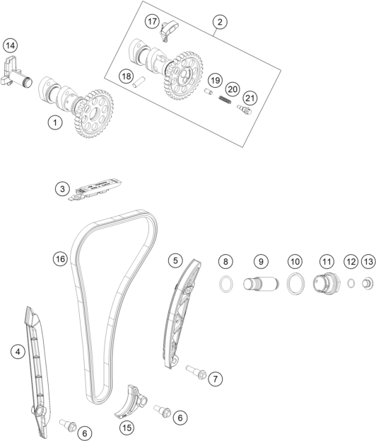 Sprängskiss: Timing Drive – KTM 350 SX-F 2016