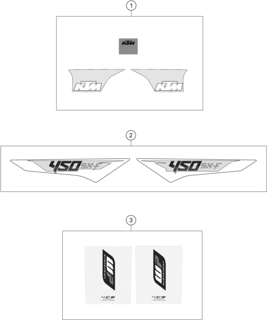 Sprängskiss: Decal – KTM 450 SX-F 2016
