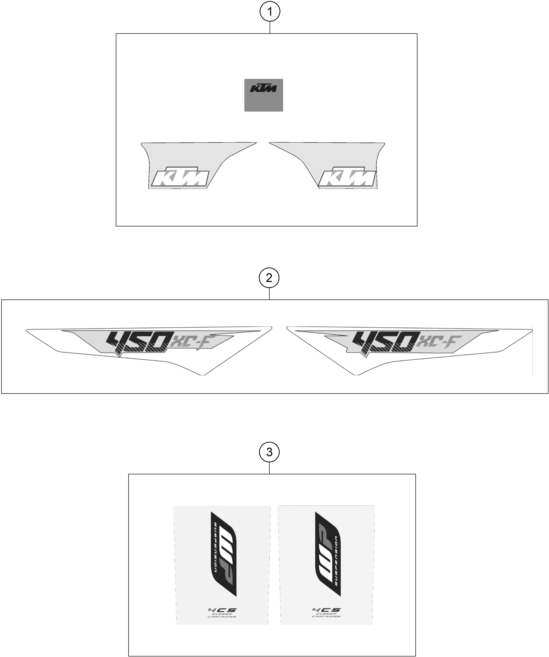 Sprängskiss: Decal – KTM 450 XC- F 2016